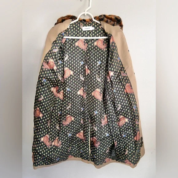 NWOT Coach Leather Trim Coat Size 00/ XS Jacket - Picture 8 of 9